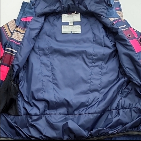 O'Neill Women's Freedom Nobility Insulated Winter Jacket Pink Blue Stripes Sz S - Picture 10 of 16